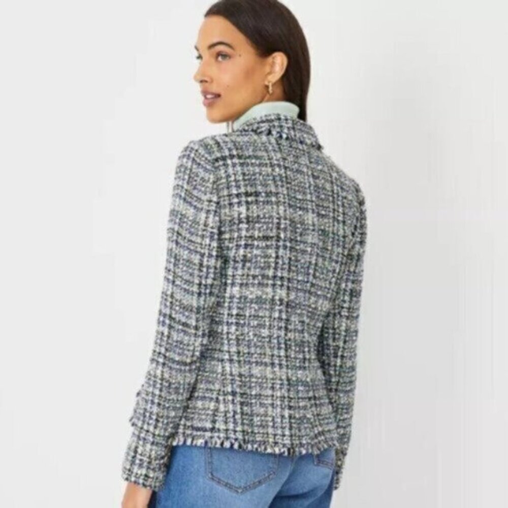 NWT Ann Taylor Tweed Shimmer Tailored Double Breasted Blazer - Picture 2 of 14